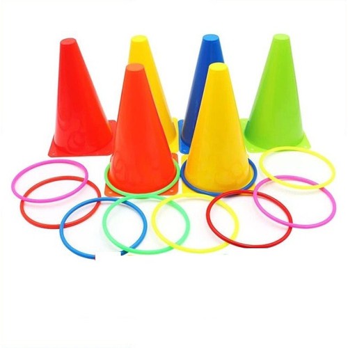 NonnaPIK -Mainan Lempar Cincin Kerucut Cone Ring - Cone Rintangan Olahraga - Kerucut Rintangan - Mainan anak