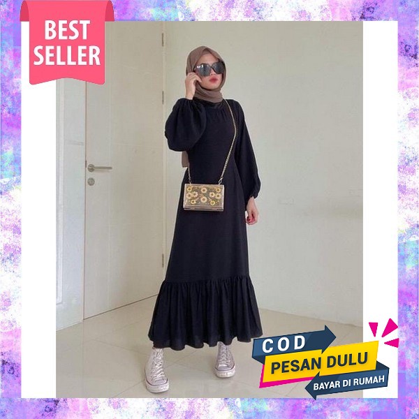 Saima Kaftan Bahan Ceruty Babydoll / Baju Muslim Wanita Terbaru 2023 / Kaftan Dress Remaja / Outfit 