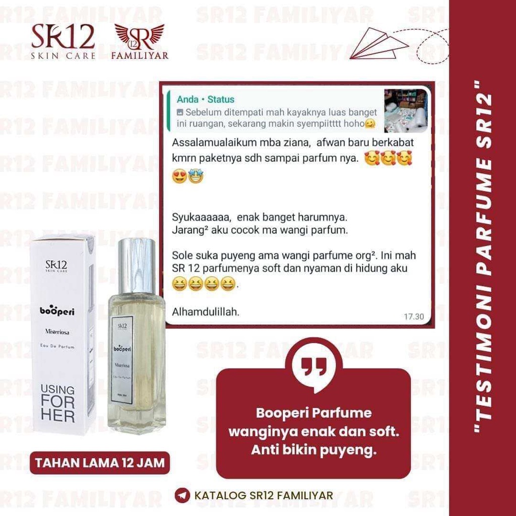 SR12 BOOPERI PARFUME 30 ML / TAHAN HINGGA 12 JAM / PARFUM UNISEX / EAU DE PARFUME (EDP)