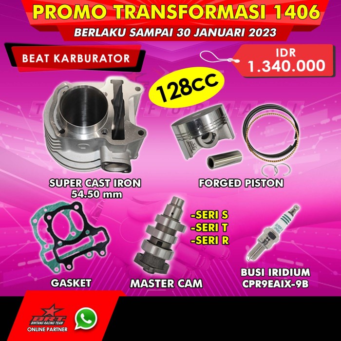 BRT PAKET BORE UP BEAT KARBU-BLOK PISTON-MASTER CAM-PROMO 1407