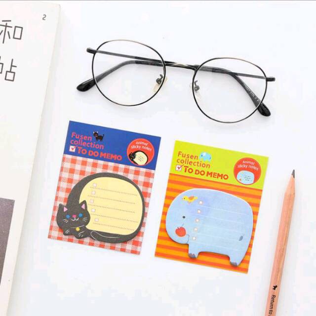 DOMMO - D6119 Sticky Notes Animal S636 / Tempelan Kertas Catatan Memo Note Karakter Animal Lucu Unik / Post It Note / Memo Pad / Kertas Memo