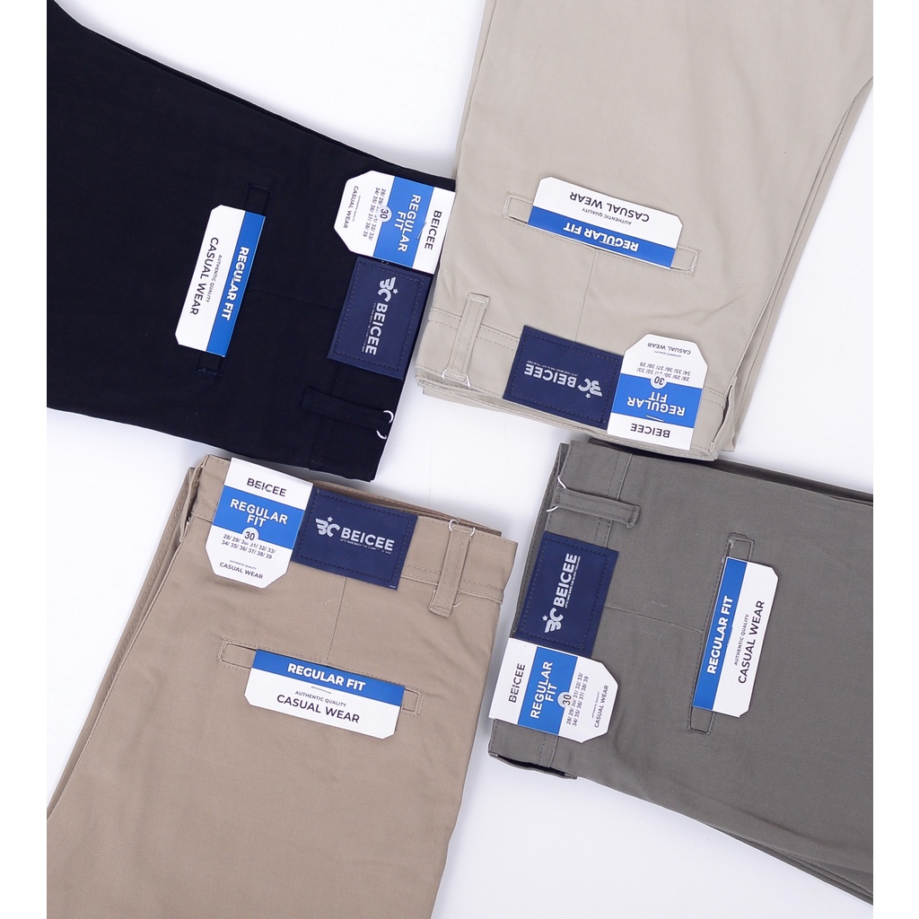 Celana Chino Non Stretch Standar Regular Beicee Premium