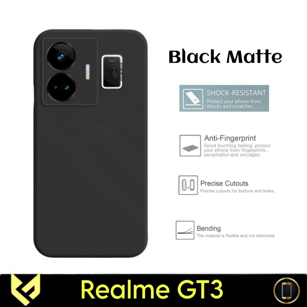 Promo Case REALME GT3 / REALME GT NEO 5 Case Black Casing Premium Slim Exellent Cover | Soft Matte | Soft Case Macaron