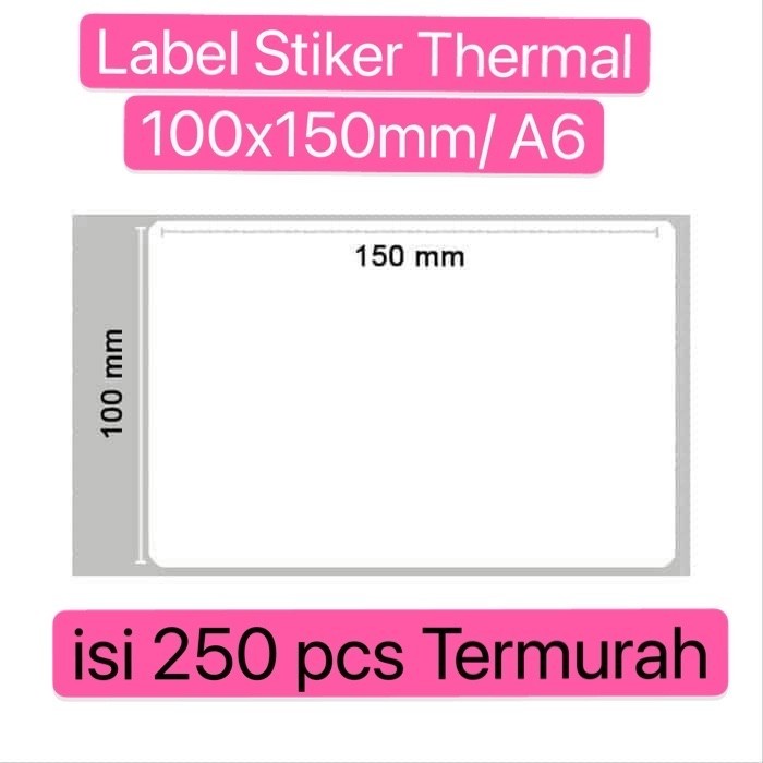 

LABEL BARCODE 100 X 150 mm KERTAS STICKER DIRECT THERMAL 100x150 350pc - 250 PCS