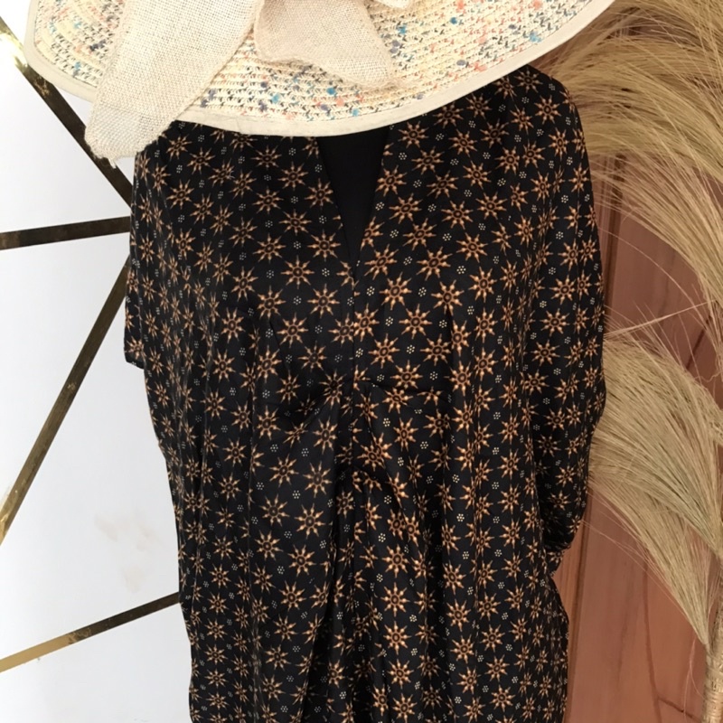 KAFTAN BATIK ETNIK LEOPARD HOMEDRESS LEBARAN RAYON ALLSIZE-BIGSIZE