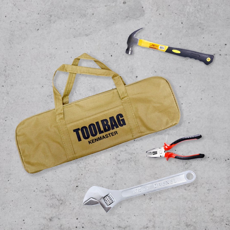 Kenmaster Tool Bag Coklat - Tas Perkakas Alat Tukang