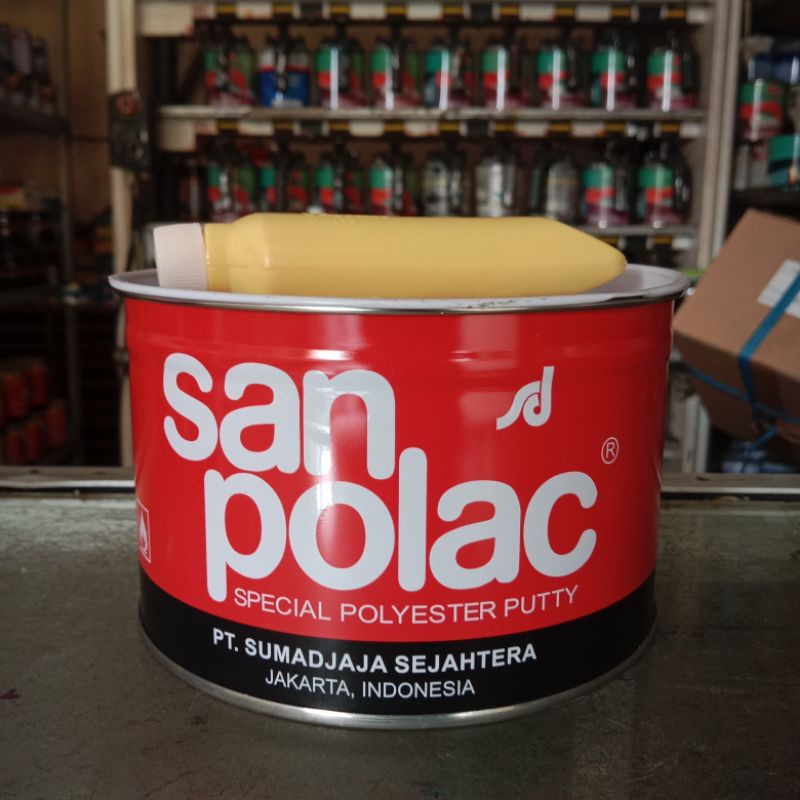 Dempul Sanpolac 1 Kg + Hardener / Dempul Sanpolac/ San Polac/ Sanpolak / Dempul Plastik Sanpolac