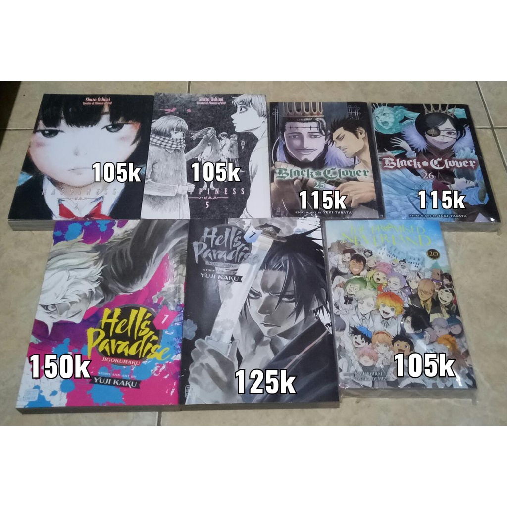 PRELOVED KOMIK MANGA HELLS PARADISE JIGOKURAKU,BLACK CLOVER,HAPPINESS,THE PROMISED NEVERLAND,CITRUS+