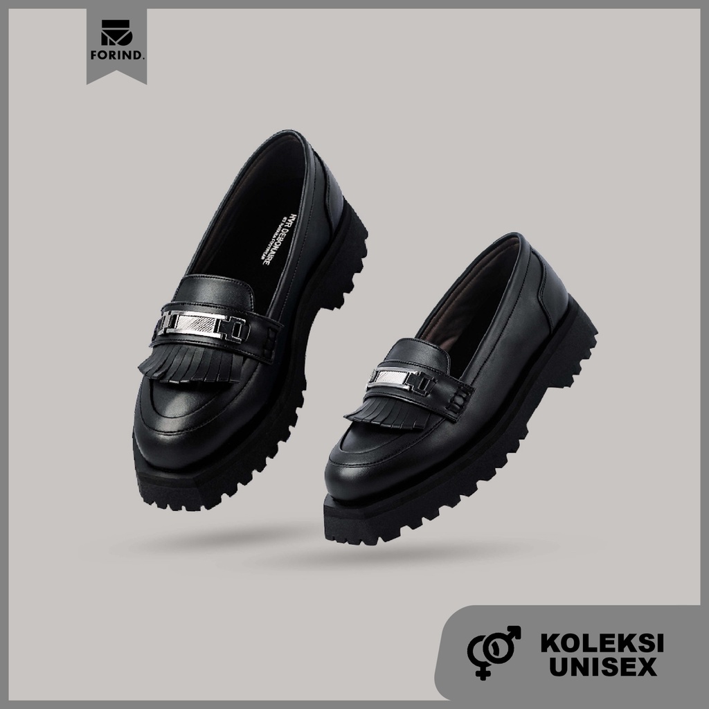 Debonaire - 024 Black | Sepatu Loafers Casual Formal Pantopel Chunky Ori Sporty Pria Wanita Cowok Cewek Footwear | NVR Navara FORIND