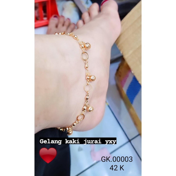 GELANG KAKI JURAI YXY PERHIASAN IMITASI LAPIS EMAS GK.00003