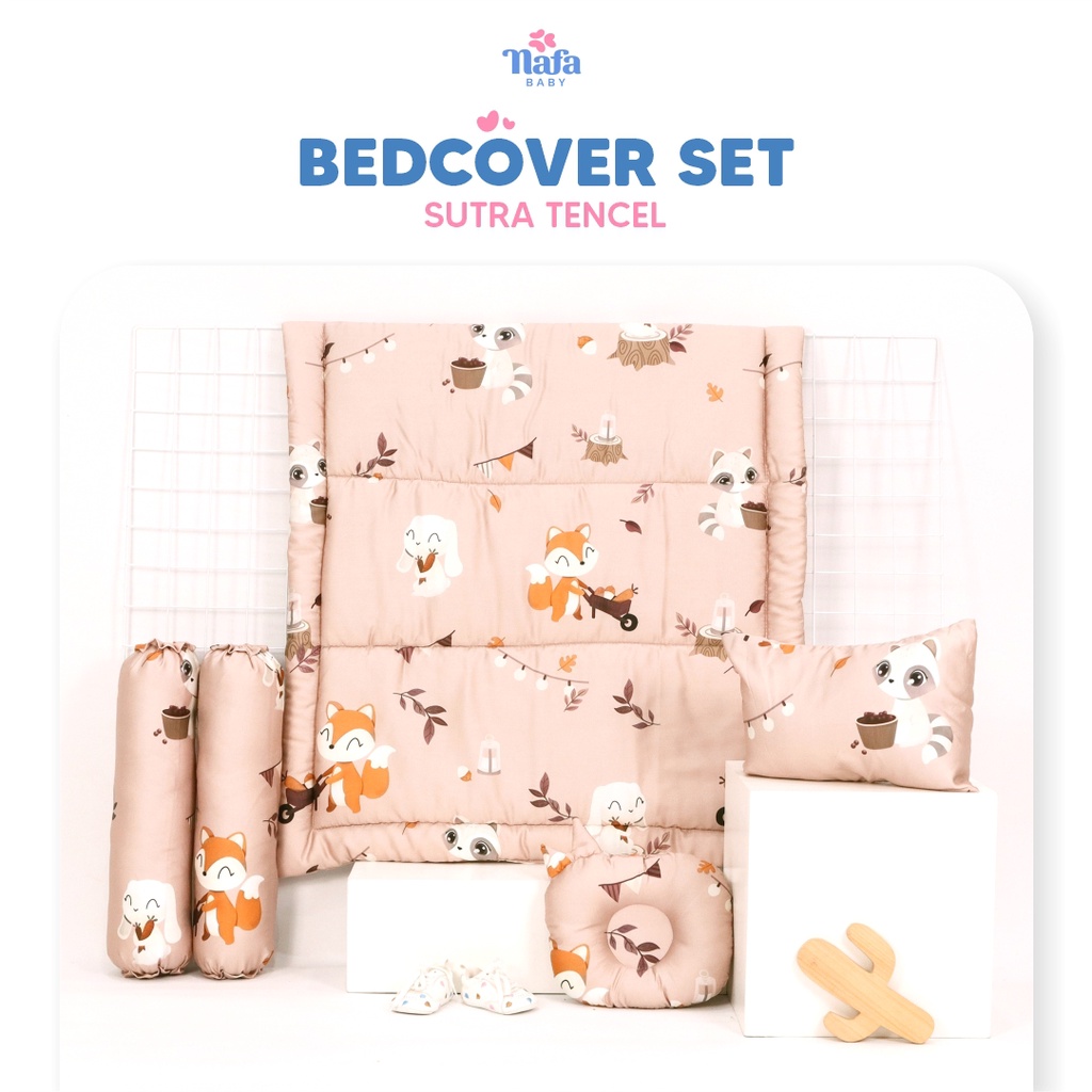 NAFA BABY - Bedcover Bayi Set Bantal Guling Sutra Tencel