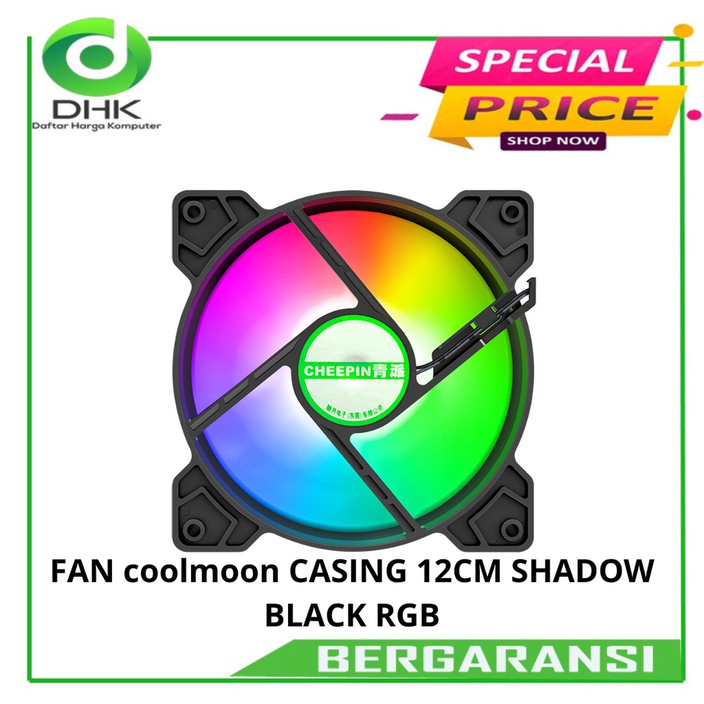 FAN coolmoon CASING 12CM SHADOW BLACK RGB