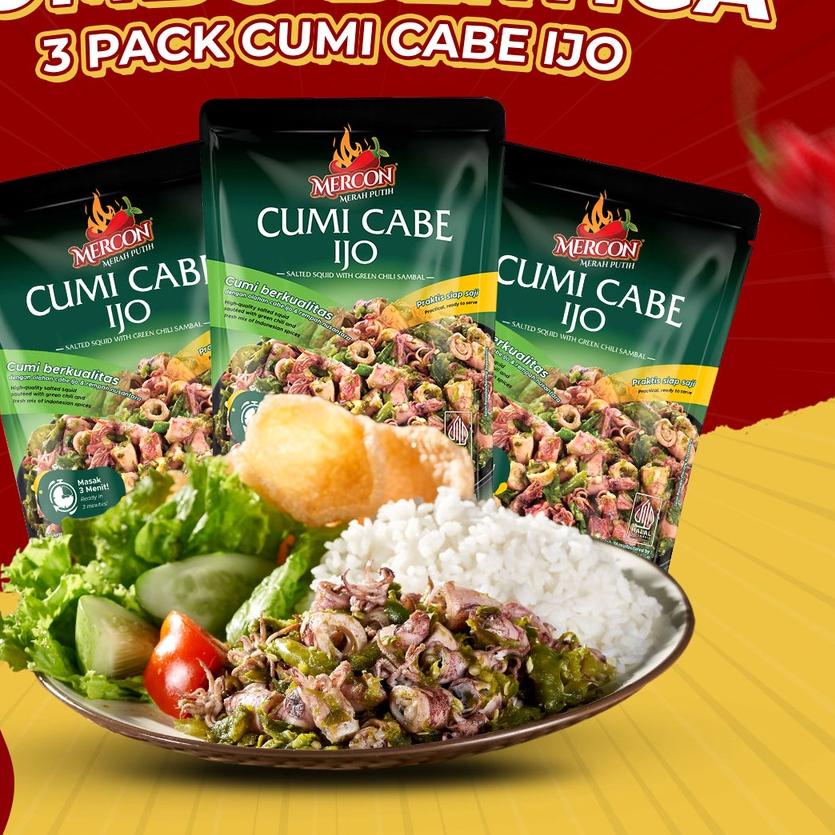 

☚ Mercon Merah Putih - Hemat Combo Bertiga || 3 x Cumi Cabe Ijo ➢