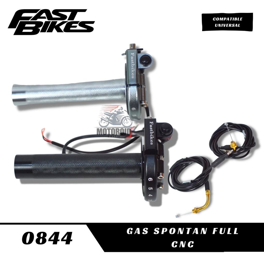 Gas Spontan Fastbikes Full Cnc 2 Kabel  L Universal Stelan Jarum 6 Pin Selongsong Kanan