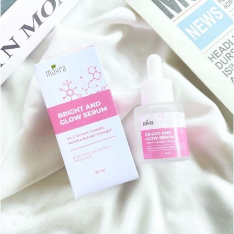 SERUM MAYRA BRIGHT &amp; GLOW NEW PACKAGING BOX | Serum Vit C Whitening Glowing Viral 20ML Kemasan Baru| Serum Mayra