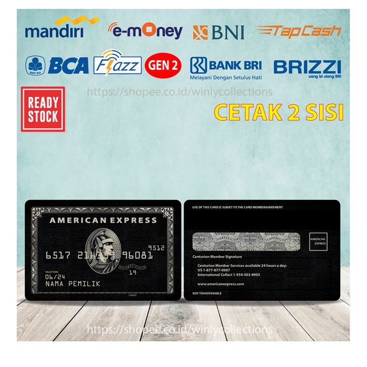 EMONEY CREDIT CARD AMERICAN EXPRESS BLACK MANDIRI FLAZZ BCA GEN 2 BNI TAPCASH BRIZZI BRI 2 SISI