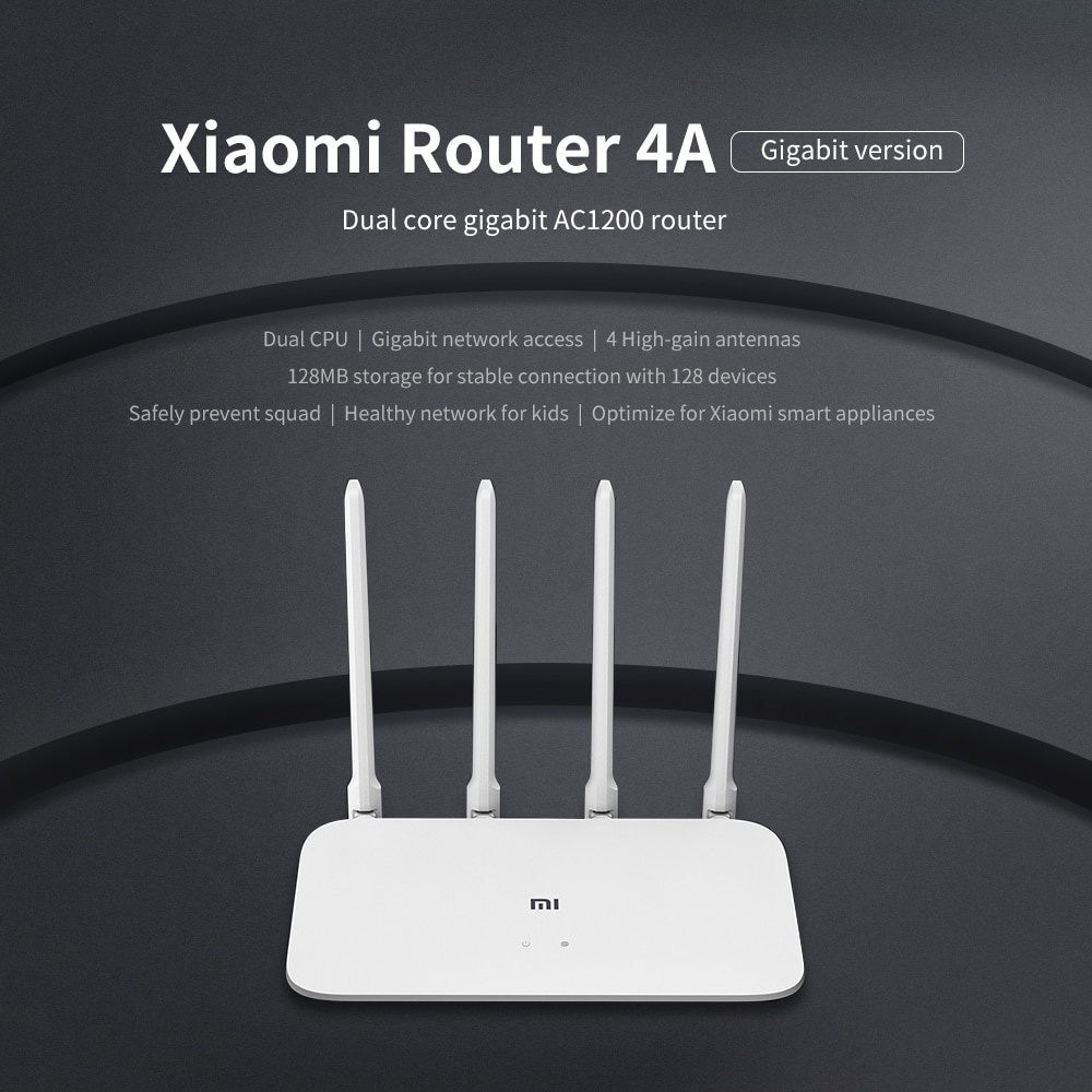 Xiaomi Mi Router 4A Gigabit Edition Dual Core AC1200 4 Antena - R4A - White