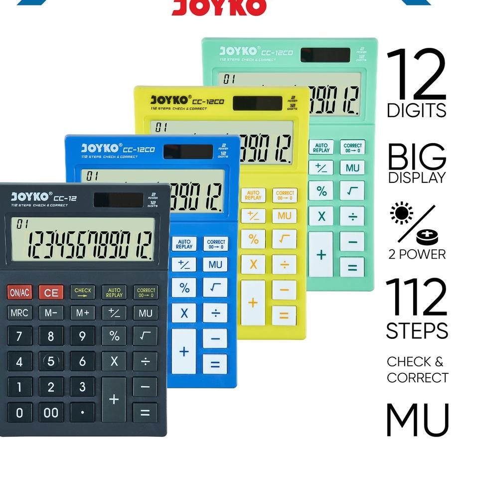 

➽ Calculator Kalkulator Joyko CC-12 12 Digits Check Correct ☺