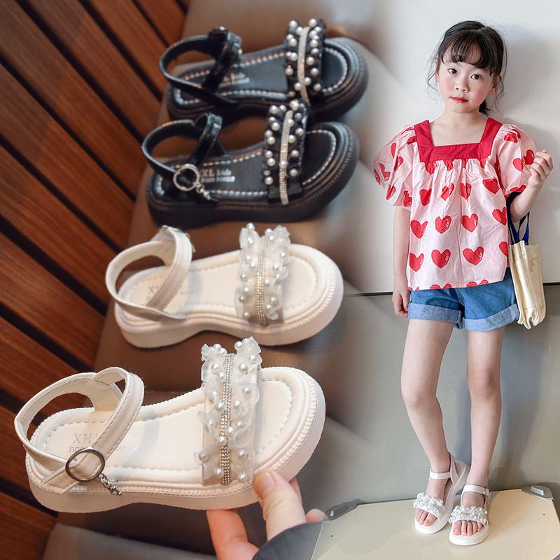 【FREE BOX IMPORT】VF1161 - Sandal Tali Anak Perempuan Mutiara Fashion Import