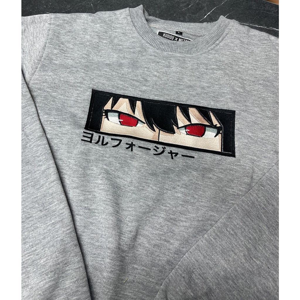 Crewneck Yor Forger Eyes Embroidery Anime Manga Spy x Family Premium Unisex