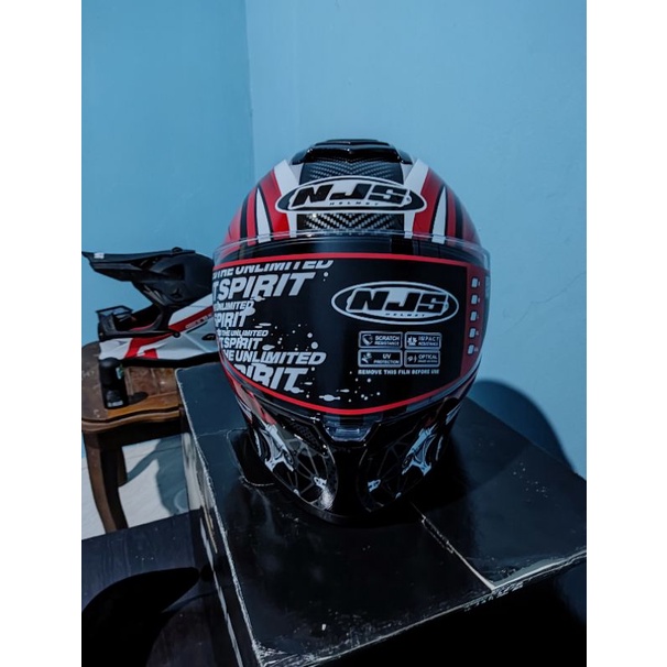 njs zx1 rush black red glossy size L