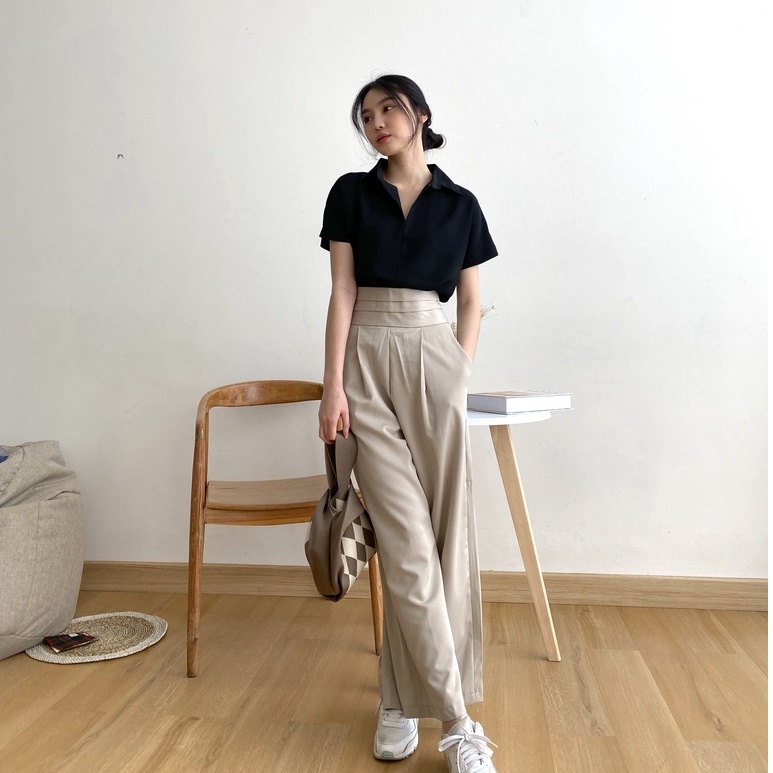 RX FASHION - LEON PALLAZO PANTS / CELANA HIGHWAITS / CELANA KANTOR PANJANG / CELANA KOREA WANITA