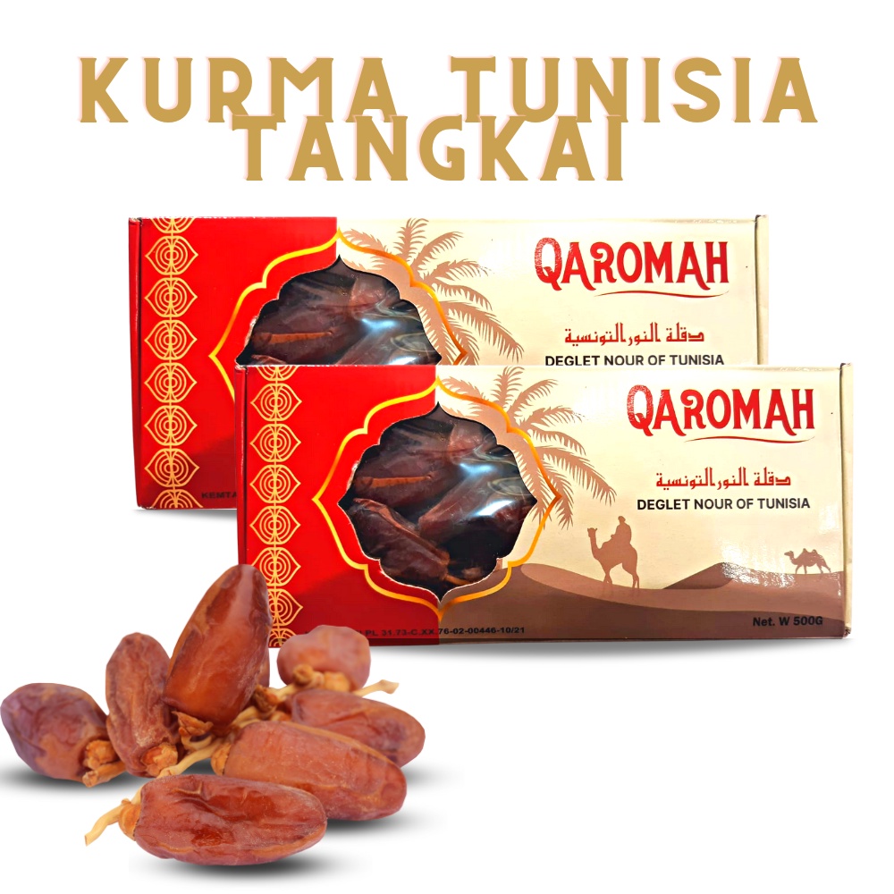 

Kurma Tunis Tangkai Qaromah 500gr / Kurma Tangkai Original / Oleh - Oleh Haji dan Umroh