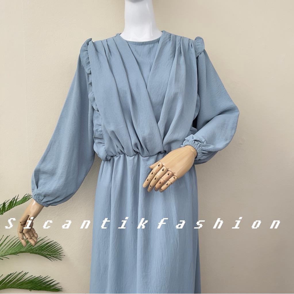 Dress Wanita Korean Style // Gamis Cewek Crinkle Airflow