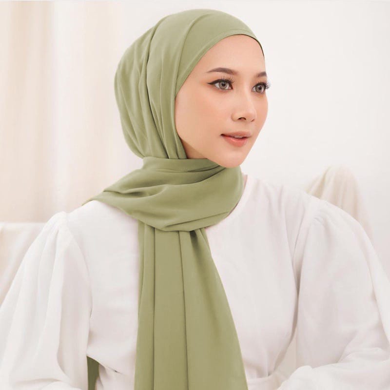 Hijab Instan jersey segitiga|| Jilbab segitiga jersey instan-sage
