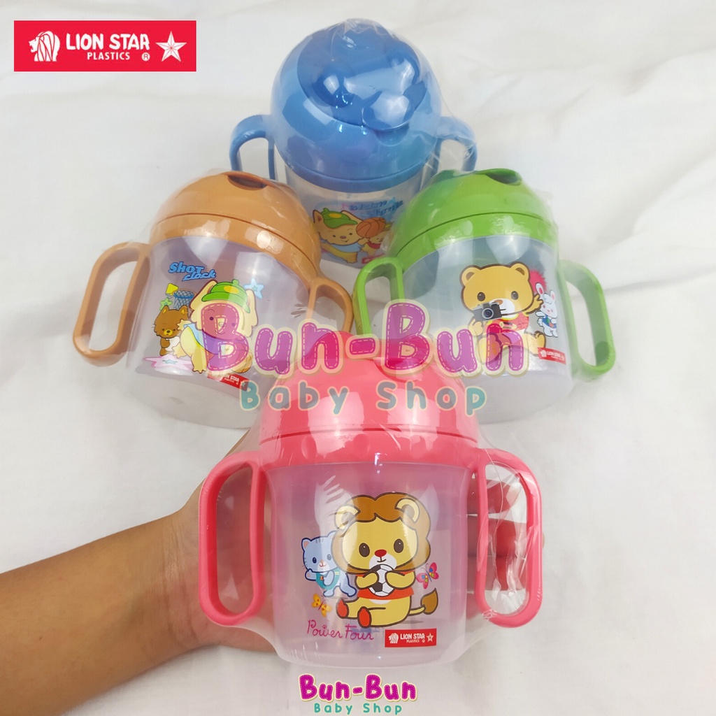 LION STAR Training Cup 150ml Pegangan Gelas Mug Sedotan BPA FREE 6+ Month Botol Minum Balita With Handle Anti Pecah Perlengkapan Bayi Baru Lahir Peralatan Makan MPASI Anak Baby Newborn Unisex Bunbunbabyshop