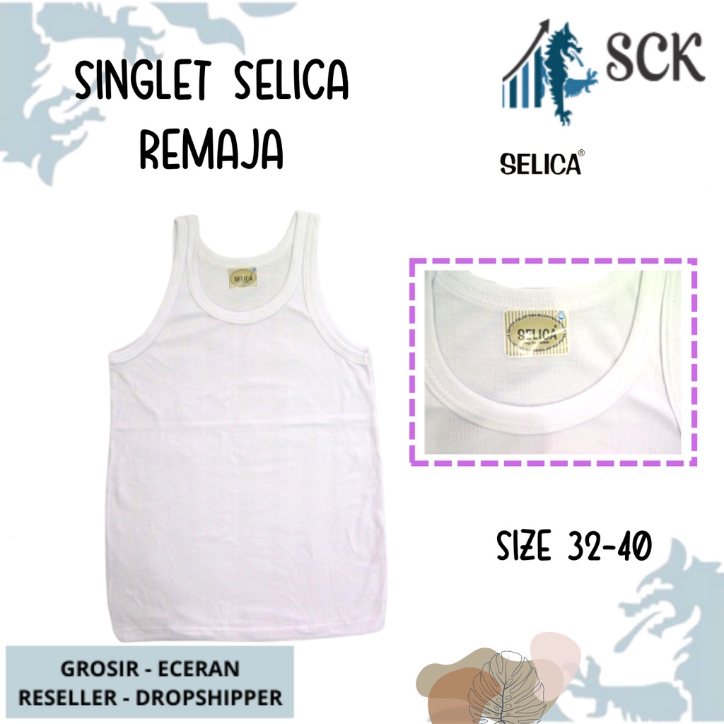 Kaos Dalam SELICA REMAJA PUTIH Polos / Pakaian Dalam Laki-laki  / Singlet Remaja Kaos Putih SELICA Pria - sckmenwear GROSIR