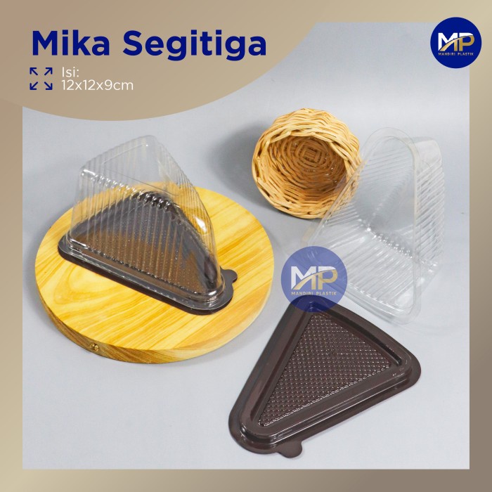 Mika Tray Segitiga / CT Segitiga / Mika Kue Alas Coklat - 50pcs