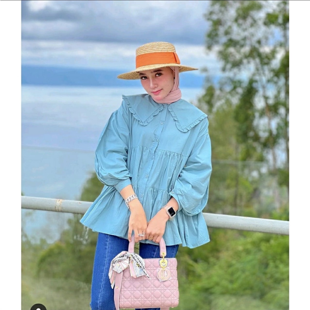 KEMEJA KATUN REMPEL SUSUN // AUDREY KEMEJA KERAH LAYER