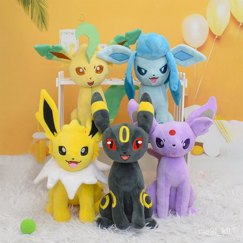 New TAKARA TOMY Pokemon Squat Shiny Umbreon Vaporeon Espeon Sylveon Animal Stuffed Plush Quality Car