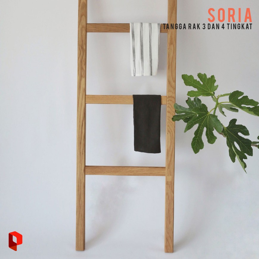 RAK TANGGA KAYU LADDER HANGER GANTUNGAN HANDUK KERUDUNG JILBAB MINIMALIS