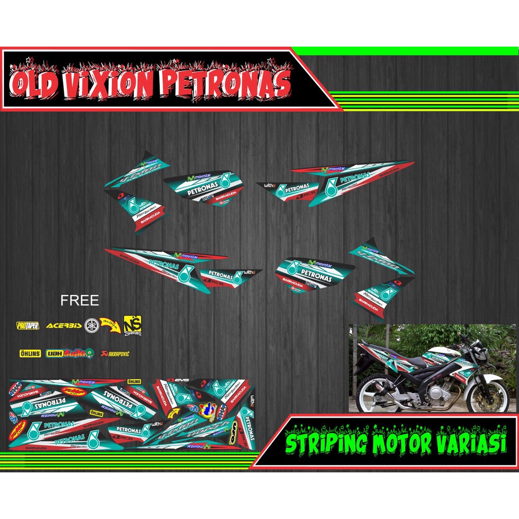striping stiker motor old vixion petronas
