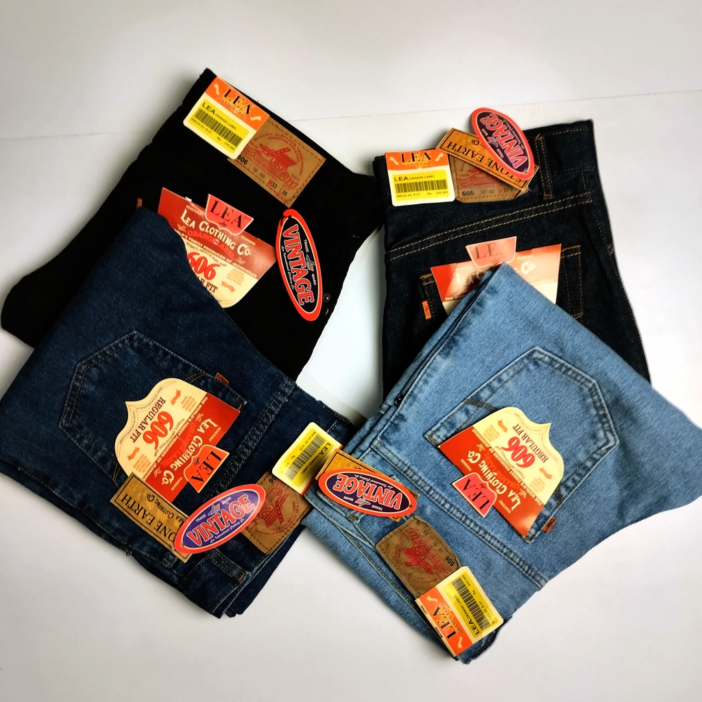 Celana Jeans Panjang Pria Standar Reguler LEA Ukuran 28-38 Jins Lea Cowok Model Terbaru 2023