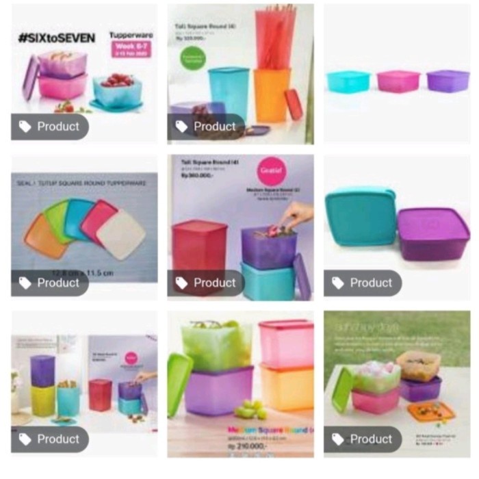 Tupperware Seal Tutup Square Round Model Lama [A08] 2 pcs