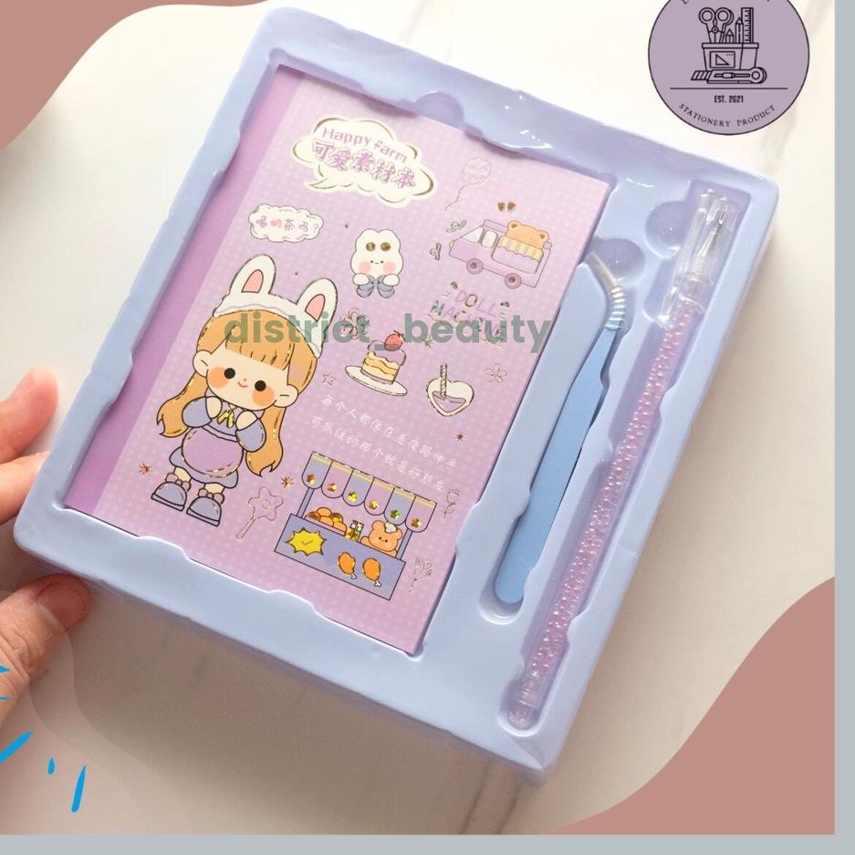 

12.12 STOK READY NOTEBOOK STIKER SET 3 IN 1 STIKER CUTTER PEN 