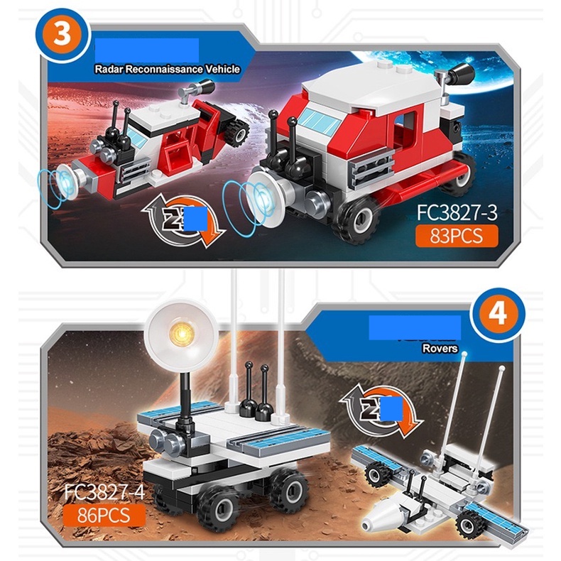 8 in 1 Mainan Lego Bricks Astronot Roket Balok Susun Edukasi Anak DIY