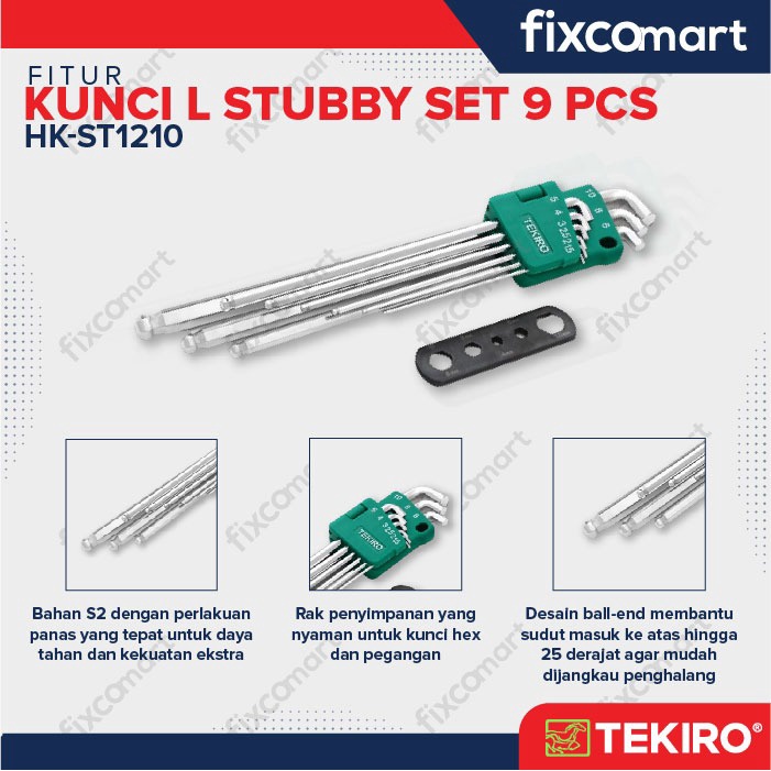 Tekiro Hex Key Sets / Kunci L Set Pendek / Panjang / Torx Bintang Stubby