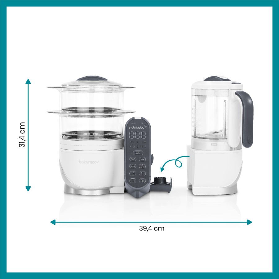 BABYMOOV Nutribaby Plus - Baby Food Processor / Steamer Blender Warmer