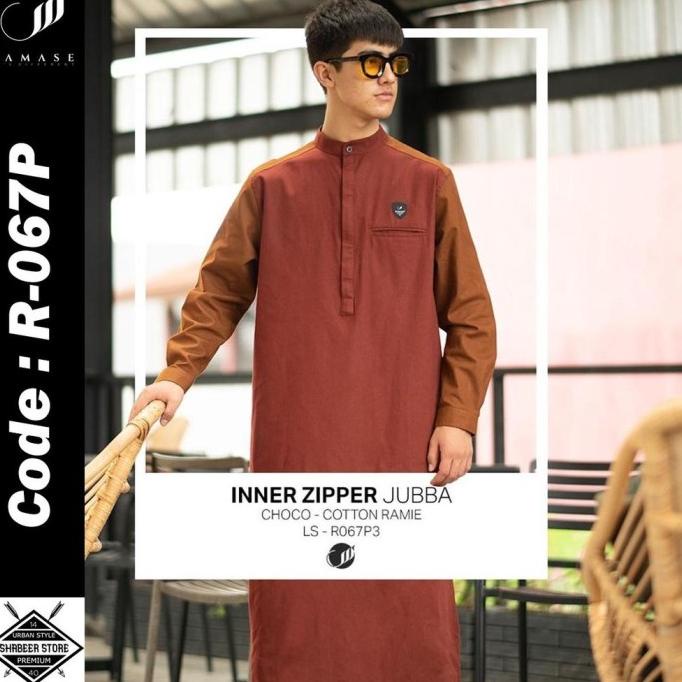 BAJU PRIA TERMURAH SAMASE JUBBA ZIPPER 2 BAJU JUBAH GAMIS PRIA LENGAN PANJANG EL09I09A82L