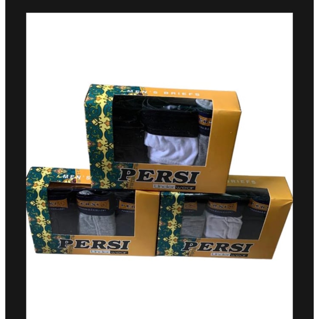 1 Box 3 Pcs Celana Dalam Persi - CD Pria Dewasa - Karet Boxer Random Warna