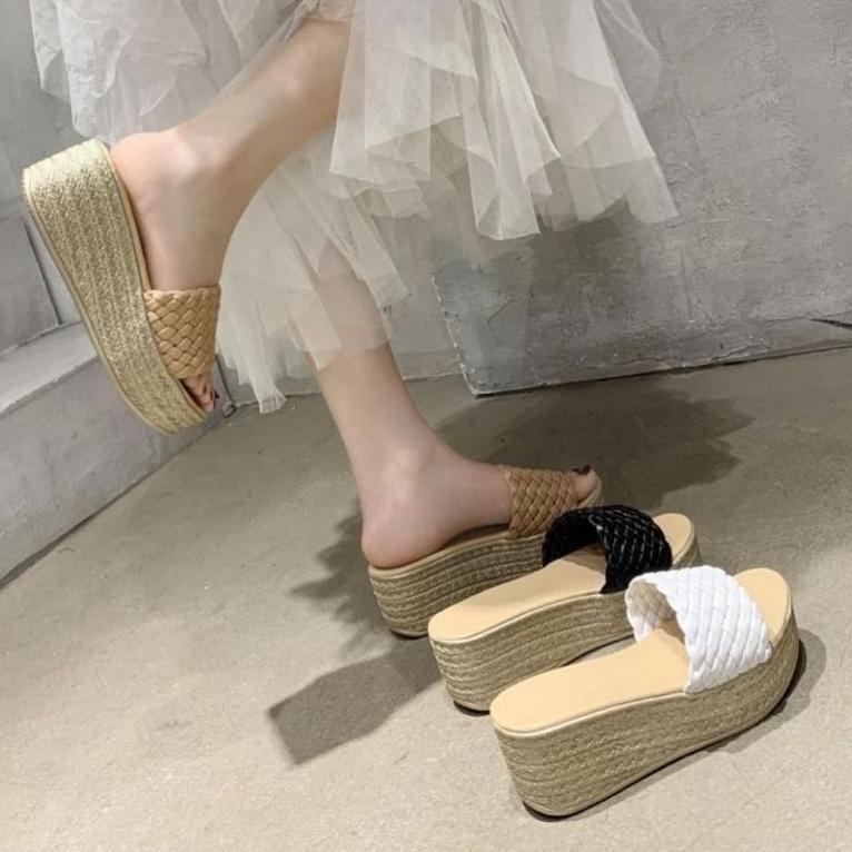 TERMURAH ABBUSHOES YM 16 wedges sandal anyaman wanita 7cm