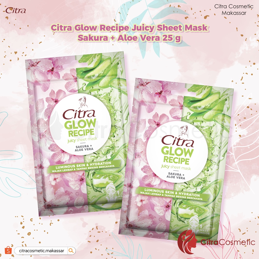 Citra Sheet Mask Glow Sakura+Aloevera 25 Gr