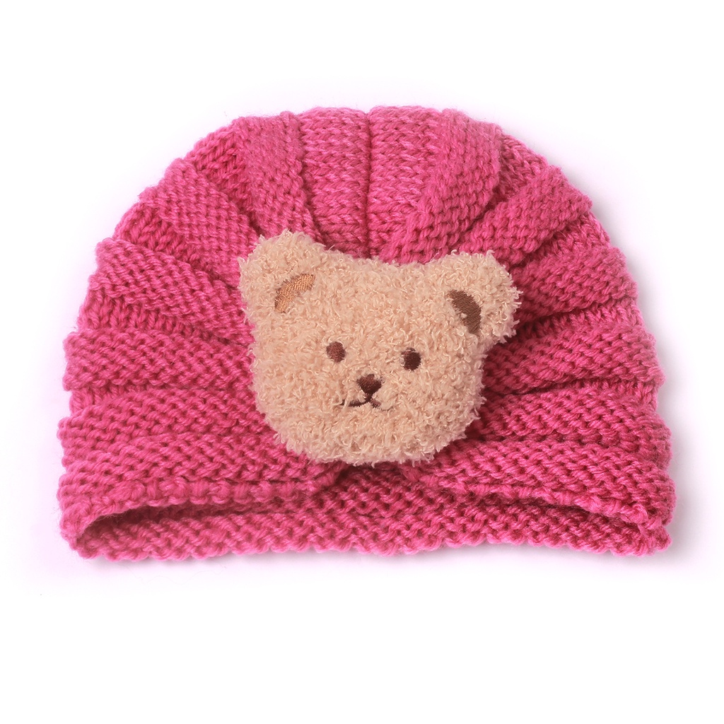 Topi Turban Wol Beruang Anak Bayi Import Umur 0-2 tahun
