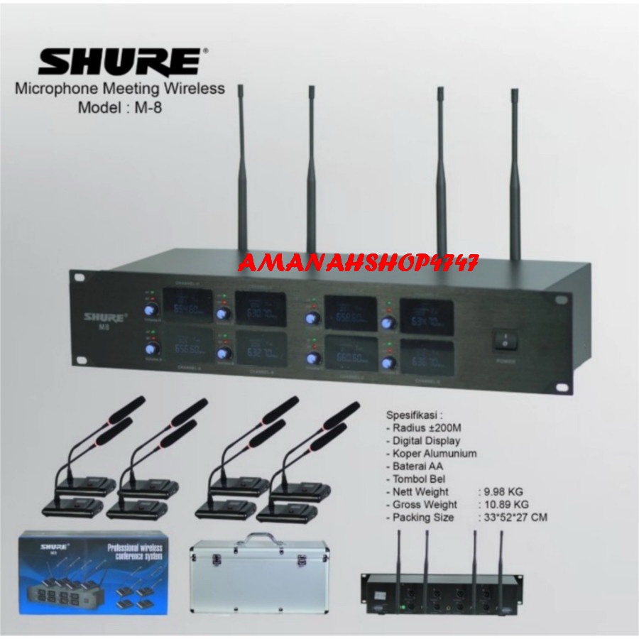 Mic Wireless M8 Podium Conference M 8 8 Mic Meja Podium
