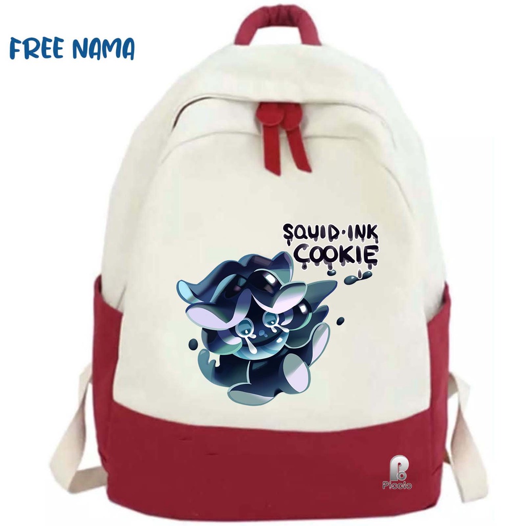 TAS RANSEL BACKPACK ANAK SEKOLAH MOTIF KARAKTER SQUID INK COOKIE RUN KINGDOM UNISEX (FREE NAMA)