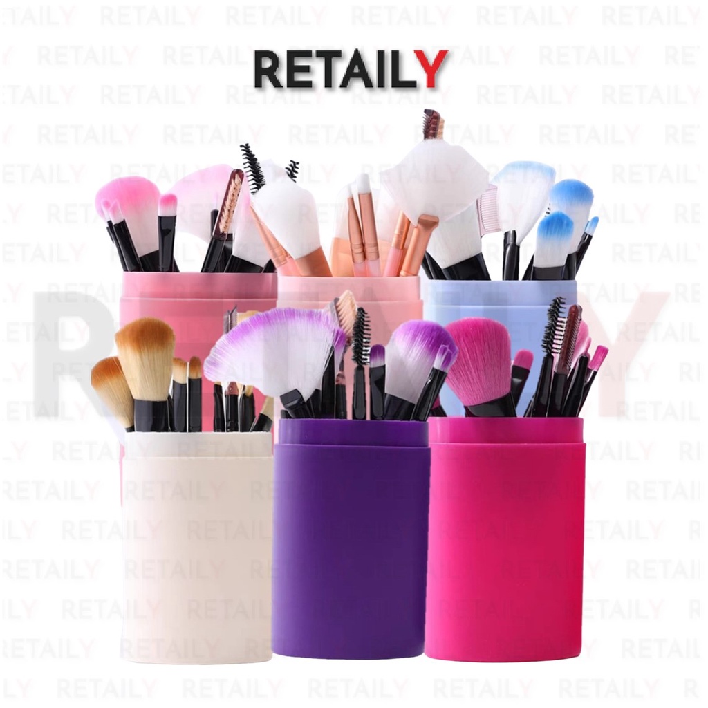 Retaily Kuas Tabung 10Pcs Kuas Maker Set Brush Make up Alat Makeup